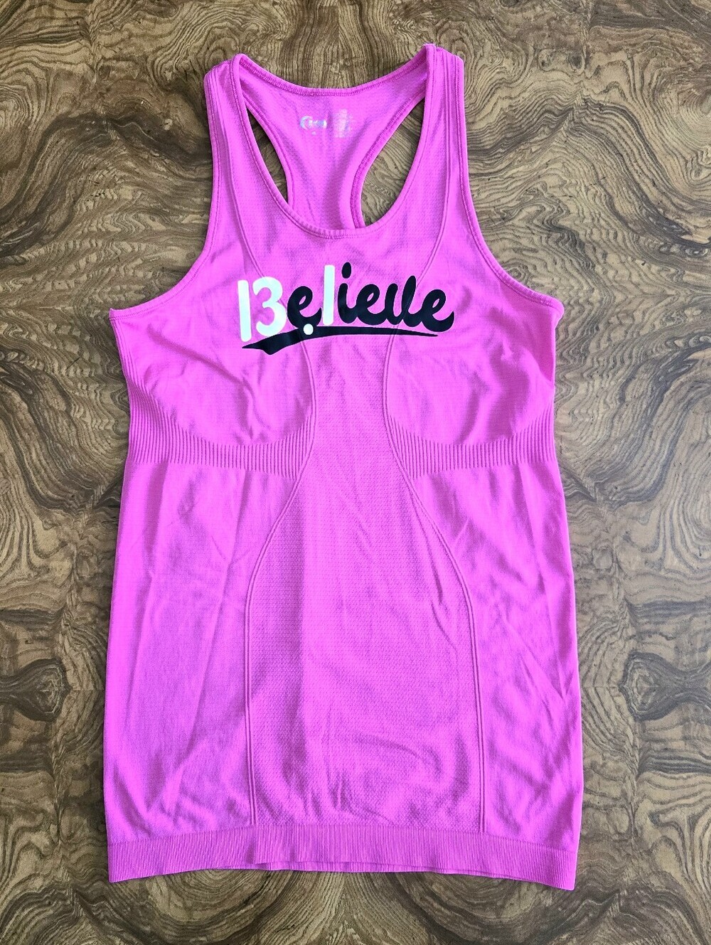 Zyia Active Believe Seamless Racerback Tank Top Hot Pink Womens Size M